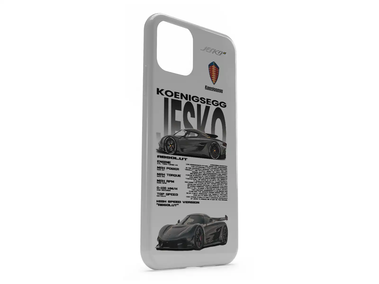 KOENIGSEGG JESKO Premium iPhone Funda Diseño